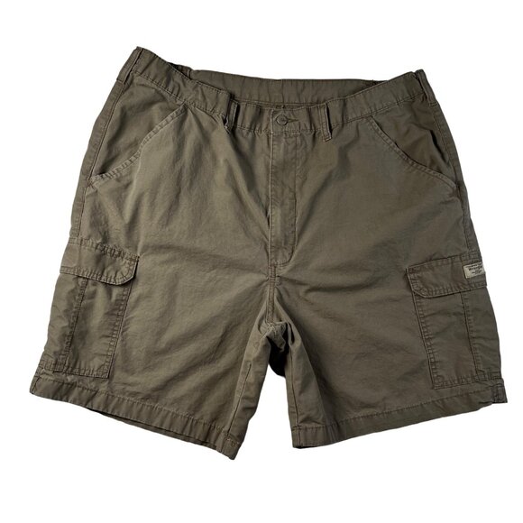 Wrangler Other - WRANGLER Shorts Men's Flat Front Slash Pocket 100% Cotton Cargos Brown 42rsr6
